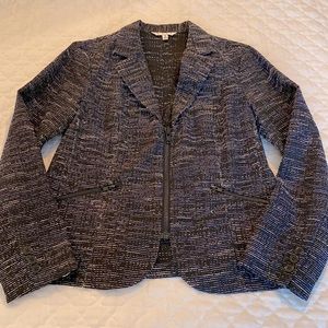 CAbi Jacket Blazer Black Blue Sparkle Zip Size 12